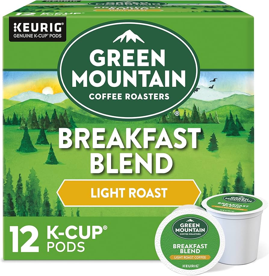 Green Mountain Coffee Roasters Breakfast Blend Single-Serve Keurig K-Cup  Pods, Light Roast Coffee, 12 Count